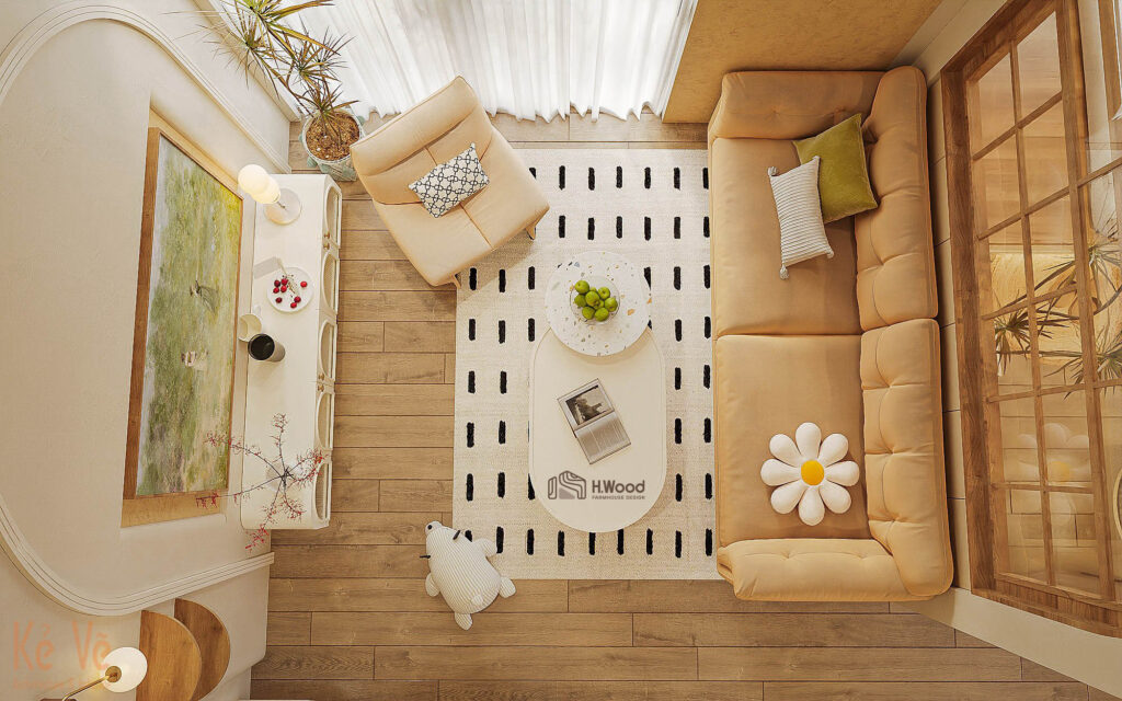 DỰ ÁN THIẾT KẾ NỘI THẤT CĂN HỘ HANOI CENTERPINT - PHONG CÁCH FARM HOUSE