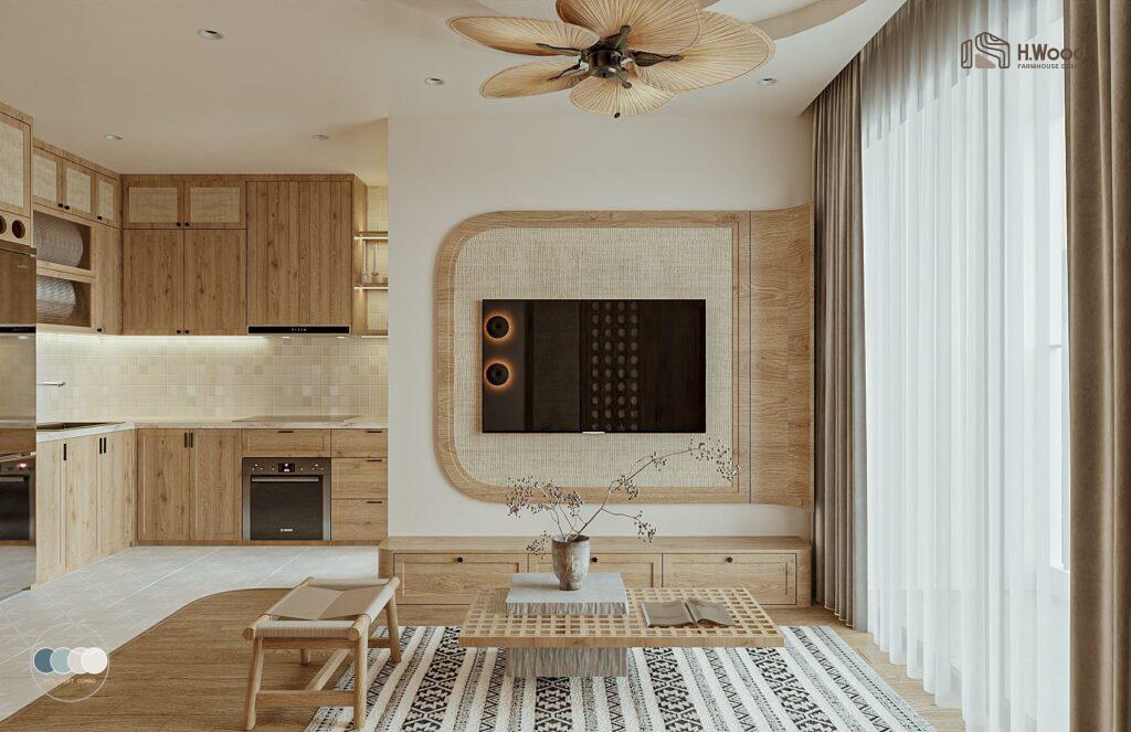 Phòng khách phong cách Japandi