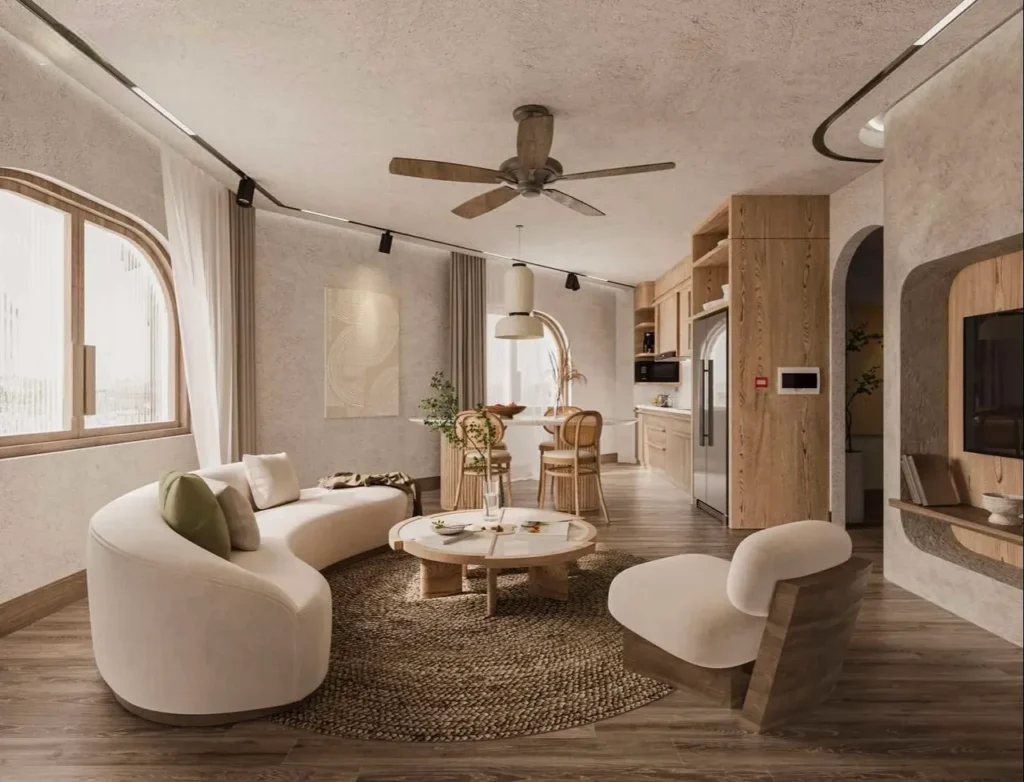 thiết kế căn hộ phong cách wabi sabi